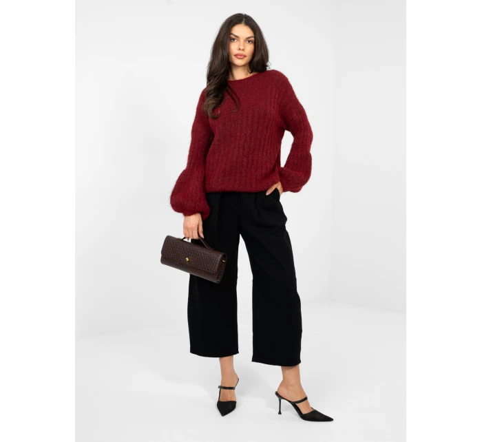 Sweter MI SW model 21958566 bordowy - FPrice Sweter MI SW model 21958566 bordowy - FPrice