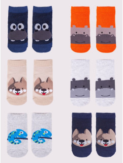 Yoclub členkové tenké ponožky vzor farby 6-Pack P1 viacfarebné
