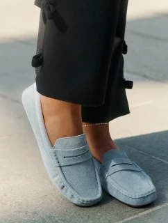 Dámske mokasíny z leštenej kože Big Star - modré