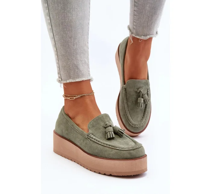 Mokasíny T599P model 195259 khaki - Seastar