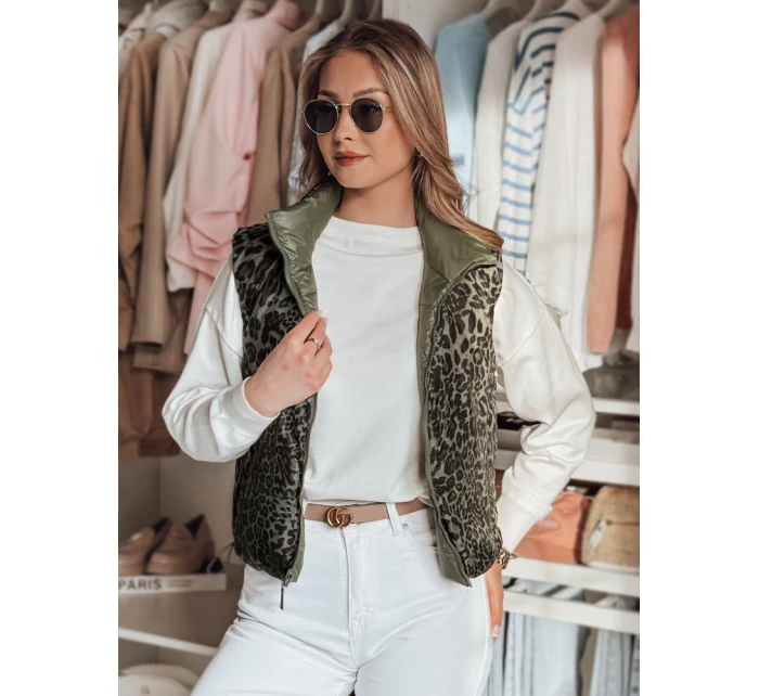 Dámska krátka obojstranná vesta CHIPUFF zelená FashionStreet TY4824 Dámska krátka obojstranná vesta CHIPUFF zelená FashionStreet TY4824