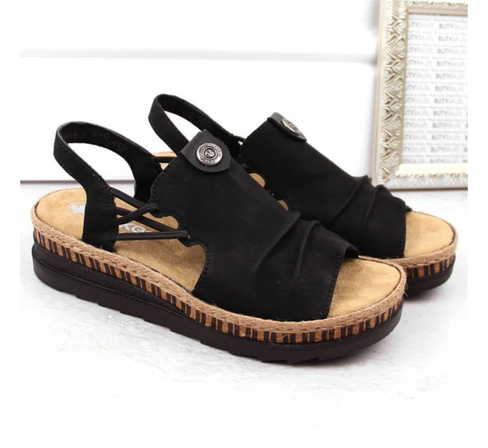 Pohodlné sandále Rieker W RKR677 black