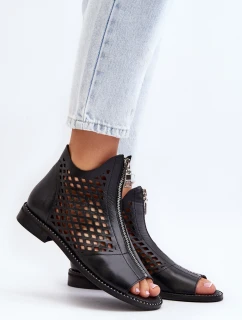 Kožené sandály na zip model 21649674 - Zazoo