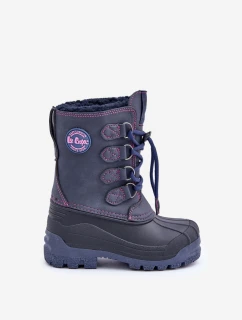 Wysokie Ciepłe Śniegowce Dziecięce Ze Ściągaczem Lee Cooper LCJ-24-44-2843K Granatowe