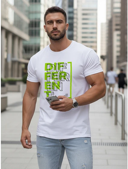 Koszulka męska casual z nadrukiem biała model 22144388 - FashionStreet