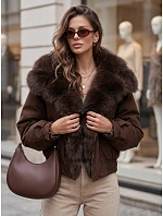 Krótka kurtka damska z  brązowa model 22341043 - FashionStreet
