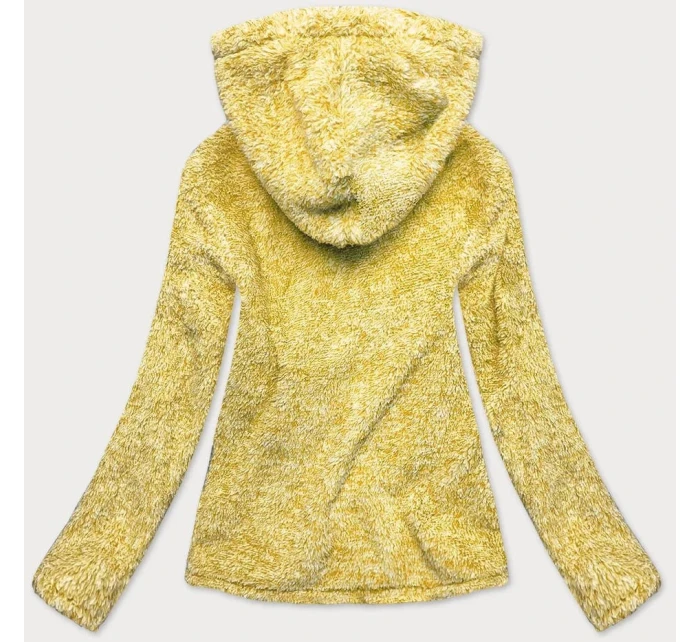 Žltá melanžovej plyšová dámska mikina (HH008) Žltá melanžovej plyšová dámska mikina (HH008)
