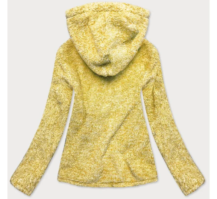 Žltá melanžovej plyšová dámska mikina (HH008)