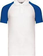 Kariban K 226 Baseballové polo tričko z piqué 20.K226 biele/svetlošedé/kráľovská modrá