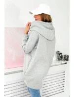 Šedá mikina s krátkým zipem