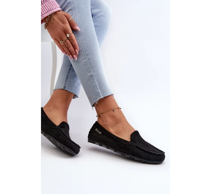 Dámské mokasíny z semiše černé model 21659292 - Boto Dámské mokasíny z semiše černé model 21659292 - Boto