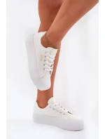 Trampki Damskie Na Platformie Lee Cooper LCW-25-31-3450L Białe