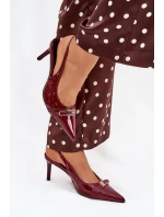 Lodičky Na Jehlovém Podpatku Se Zlatou Bordové model 21704634 - Boto