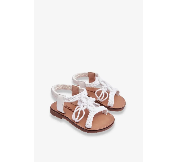 Dětské pletené nazouvací sandály Bíle Tracy