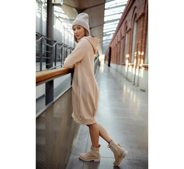 Dámské denní šaty béžové model 19139542 - Fasardi Dámské denní šaty béžové model 19139542 - Fasardi