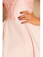 Dámske šaty v pastelovo ružovej farbe s čipkou model 5917664