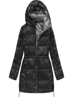 Čierna obojstranná dámska zimná bunda (1908)