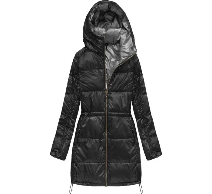 Čierna obojstranná dámska zimná bunda (1908)