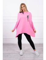 Oversize mikina s asymetrickými bokmi svetlo ružová Oversize mikina s asymetrickými bokmi svetlo ružová