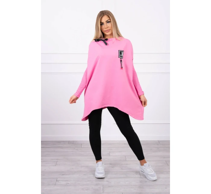 Oversize mikina s asymetrickými bokmi svetlo ružová Oversize mikina s asymetrickými bokmi svetlo ružová