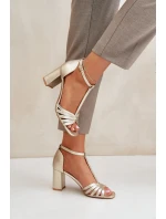 Sandały Z Naturalnej Skóry Na Słupku Laura Messi 2766