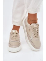 Dámské Kožené Tenisky Na Platformě Béžové model 21697059 - EVENTO