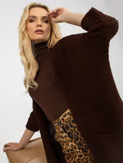 Dámsky sveter LO SW LK 3002 kardigan.98P tmavo hnedý