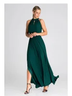 Dámske spoločenské šaty M945 zelené - Figl