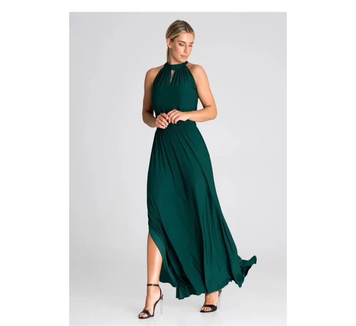 Dámske spoločenské šaty M945 zelené - Figl