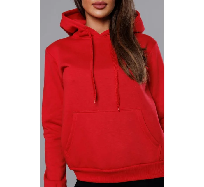 Červená dámska tepláková mikina (W02-59)