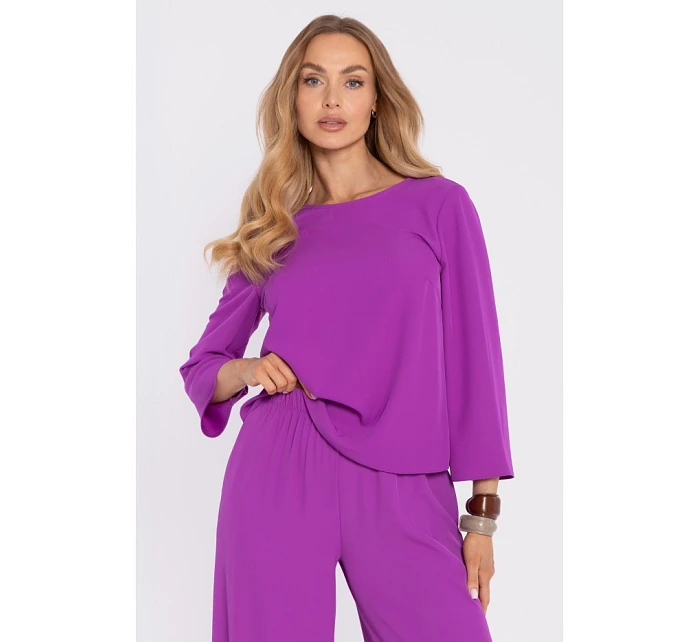 Elegantní halenka s rukávy levandulová model 22040529 - Moe Elegantní halenka s rukávy levandulová model 22040529 - Moe