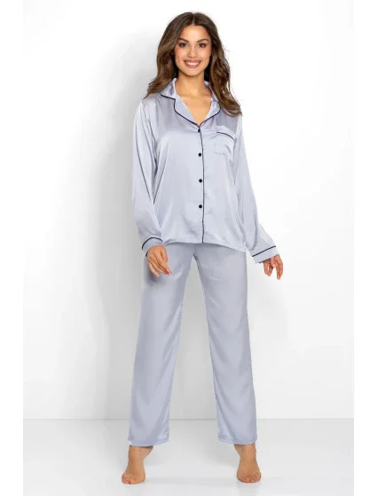Pyžamo Classic Look Silver - Momenti Per Me Pyžamo Classic Look Silver - Momenti Per Me