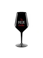 JSI MOJE VŠECHNO - černá nerozbitná sklenice na víno 470 ml