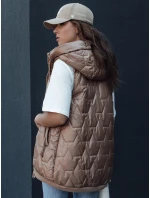 Dámská prošívaná vesta s kapucí zlatá Dstreet model 21979397 - FashionStreet