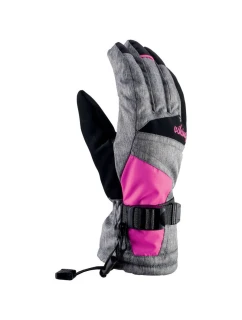Lyžiarske rukavice Viking Ronda Ski Lady s nastaviteľným lemom, sivá/ružová (113/20/5473/46)
