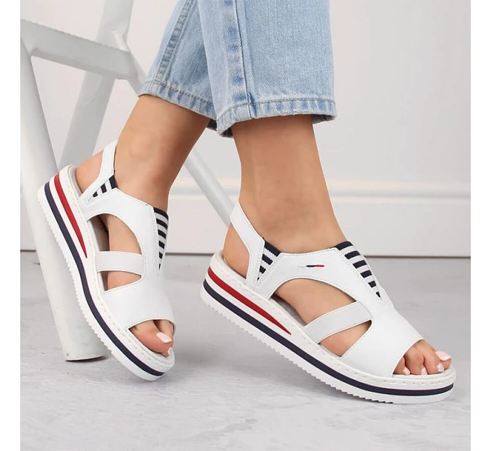 Sandály na platformě W model 22082975 bílé Rieker - Inny