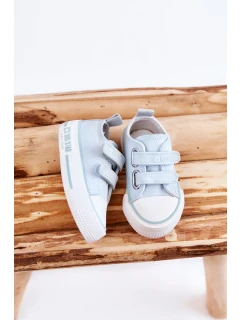 Dziecięce Materiałowe Trampki Na Rzep BIG STAR KK374078 Niebieskie