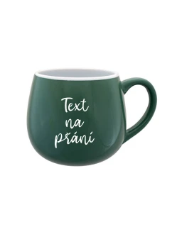 TEXT NA PŘÁNÍ - zelený keramický hrníček 300 ml