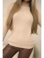 Sveter s polopriliehavým rukávom z alpaky 2020-17 camel - Kesi Sveter s polopriliehavým rukávom z alpaky 2020-17 camel - Kesi