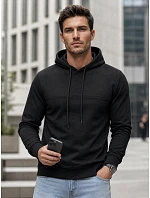 Pánska čierna mikina FashionStreet BX5473 Pánska čierna mikina FashionStreet BX5473