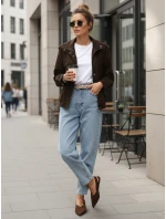 FashionStreet dámska semišová bomber bunda v čokoládovej farbe TY5571 FashionStreet dámska semišová bomber bunda v čokoládovej farbe TY5571