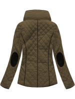 Krátka hnedá dámska zimná prešívaná bunda (WZ105)