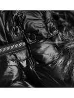 Dámska krátka zimná bunda čierna (YP-20129-1)