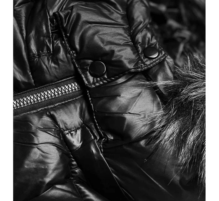 Dámska krátka zimná bunda čierna (YP-20129-1)