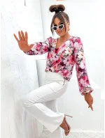 Blúzka s buffovými rukávmi fuchsiová (021)