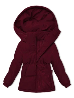 Damska kurtka zimowa z kapturem bordowa model 21765118 - J.STYLE