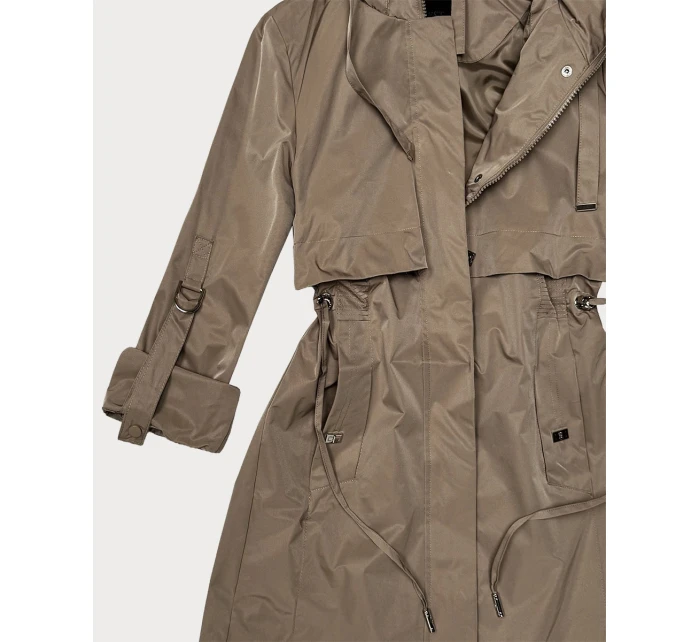 Klasická dámska bunda Goodlookin s hnedou podšívkou (B2006-48)