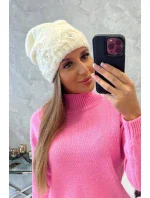 Dámská čepice ecru model 18752331 - K-Fashion Dámská čepice ecru model 18752331 - K-Fashion