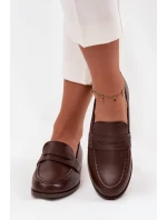 Mokasyny Loafersy Damskie Z Eko Skóry Czekoladowe Bessina Mokasyny Loafersy Damskie Z Eko Skóry Czekoladowe Bessina