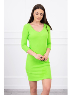 Šaty so zeleným neónovým výstrihom